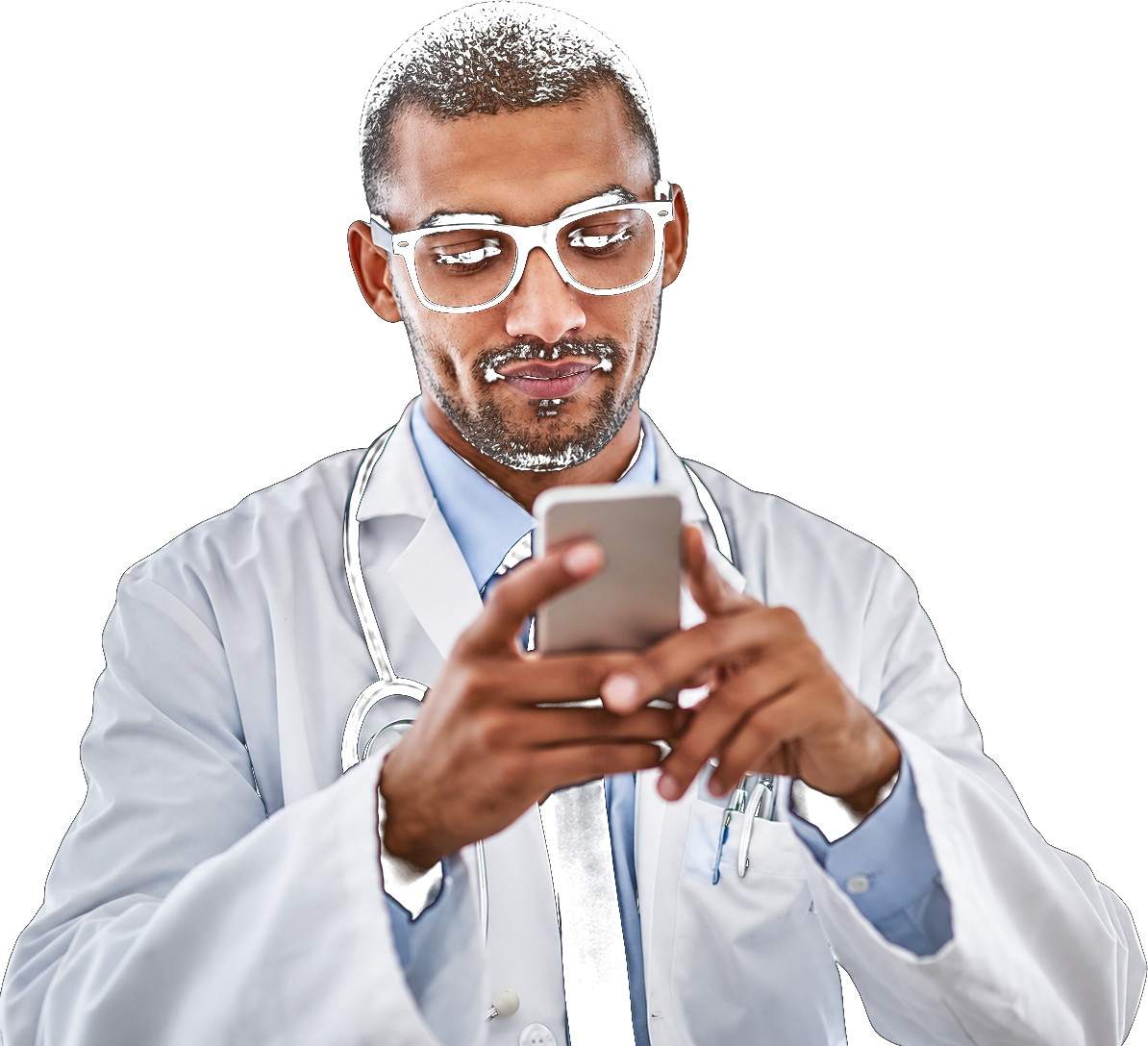 Clinician reviewing practice intelligence on a phone